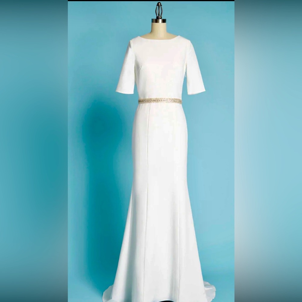 Chi Chi London White Dress with Silver Accents